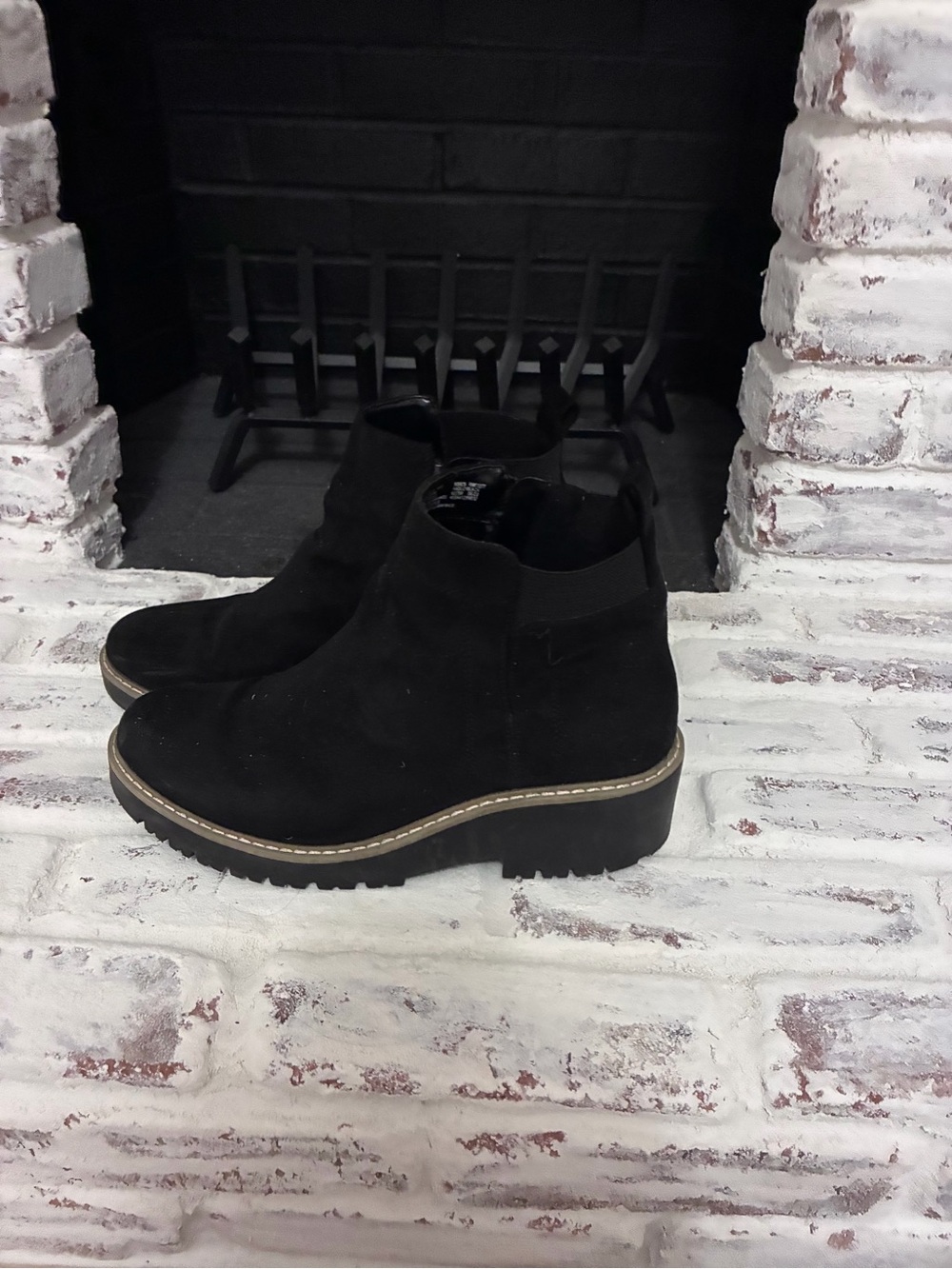 Sonoma Black Suede Chelsea Platform Ankle Boots